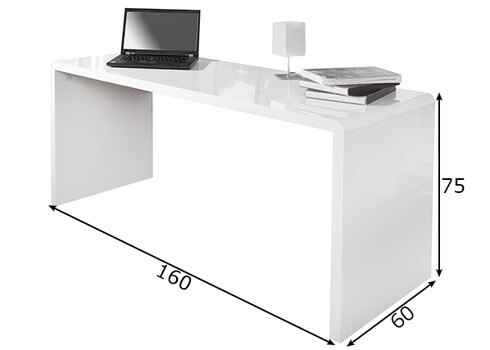 Kirjutuslaud FAST TRADE valge kõrgläige, 160x60xH75 cm