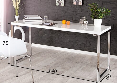 Kirjutuslaud VISION valge läige, 140x60xH75 cm