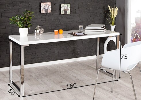 Kirjutuslaud VISION valge läige, 160x60xH75 cm