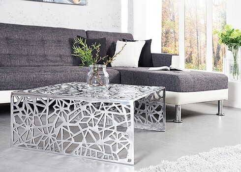 Diivanilaud ABSTRACT hõbe, 60x60xH32 cm