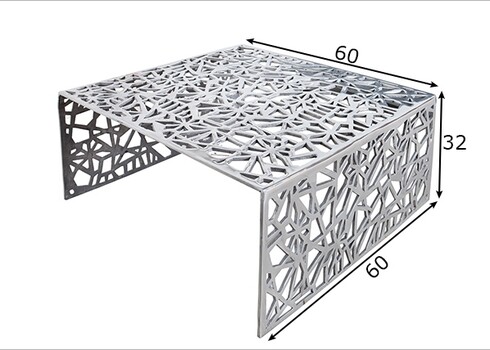 Diivanilaud ABSTRACT hõbe, 60x60xH32 cm