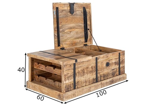 Diivanilaud BODEGA mango, 100x60xH40 cm