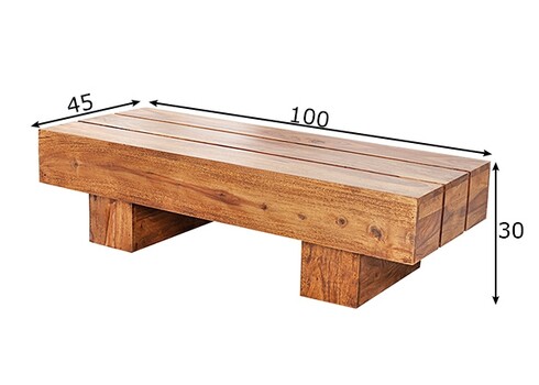 Diivanilaud BOLT sheesham, 100x45xH30 cm
