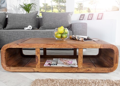 Diivanilaud CURVED II sheesham, 100x50xH30 cm