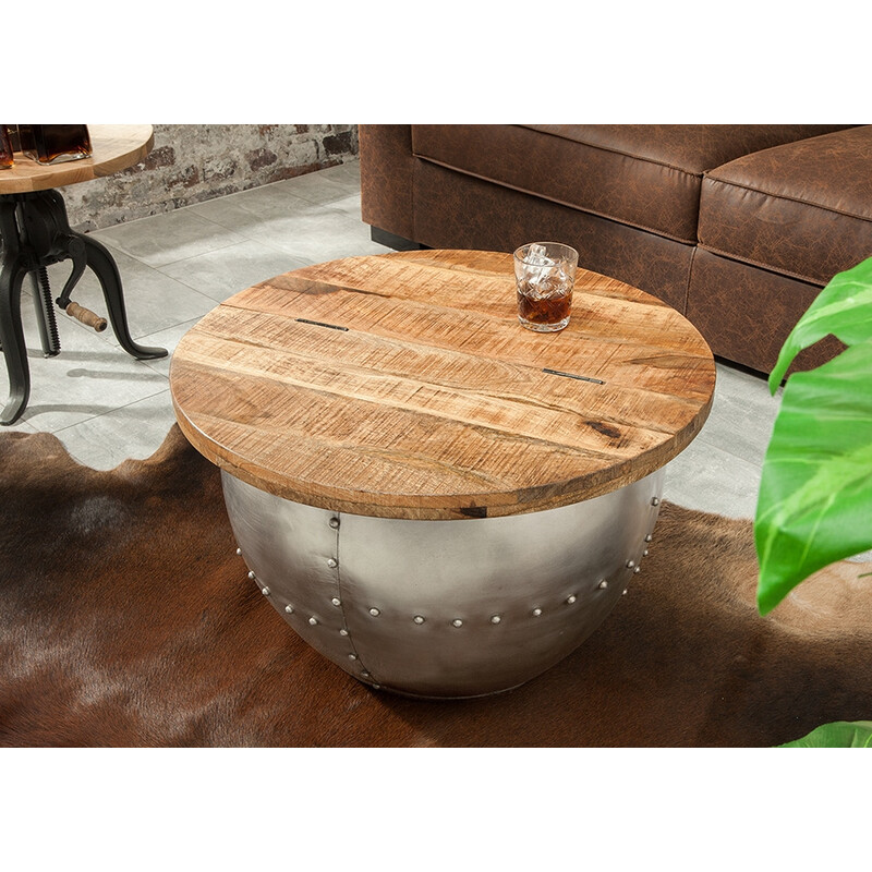 Diivanilaud DRUMP hall / mango, 68x68xH44 cm