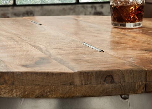 Diivanilaud DRUMP hall / mango, 68x68xH44 cm