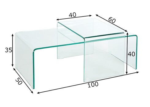 Diivanilaudade komplekt FANTOME klaas