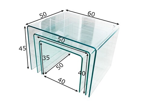 Diivanilaudade komplekt FANTOME klaas