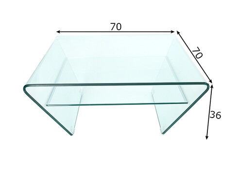 Diivanilaud FANTOME klaas, 70x70xH36 cm
