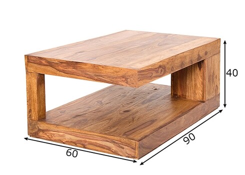 Diivanilaud GIANT XL sheesham, 90x60xH40 cm