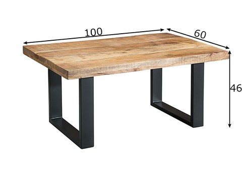 Diivanilaud IRON CRAFT mango, 100x60xH46 cm