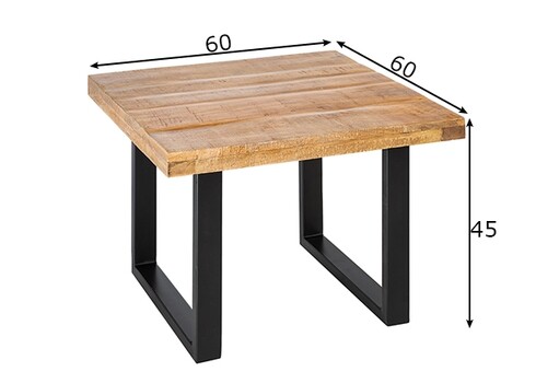 Diivanilaud IRON CRAFT mango, 60x60xH45 cm