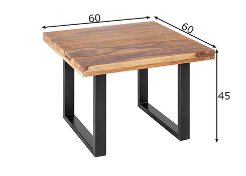 Diivanilaud IRON CRAFT sheesham, 60x60xH45 cm