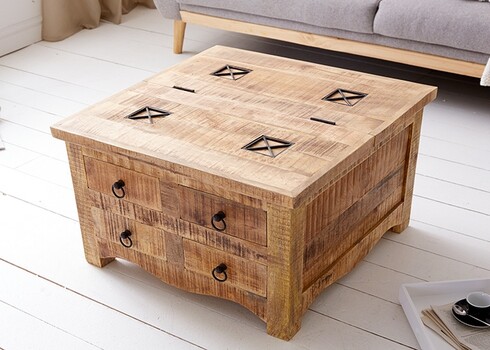 Diivanilaud IRON CRAFT mango, 70x70xH45 cm