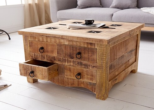 Diivanilaud IRON CRAFT mango, 70x70xH45 cm