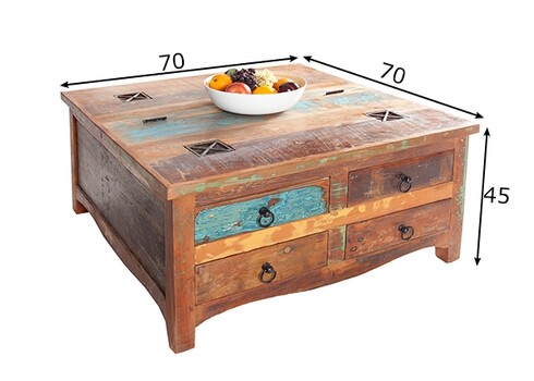 Diivanilaud JAKARTA pruun, 70x70xH45 cm