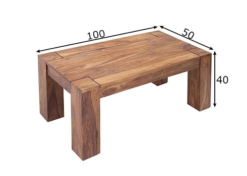 Diivanilaud MAKASSAR sheesham, 100x50xH40 cm