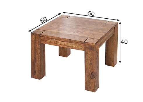 Diivanilaud MAKASSAR sheesham, 60x60xH40 cm