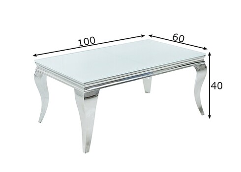 Diivanilaud MODERN BAROQUE valge, 100x60xH45 cm