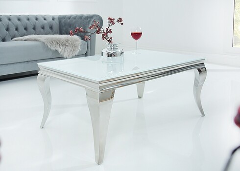 Diivanilaud MODERN BAROQUE valge, 100x60xH45 cm