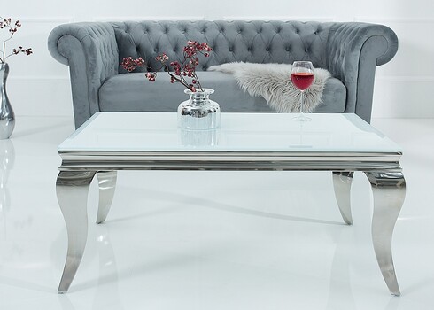 Diivanilaud MODERN BAROQUE valge, 100x60xH45 cm