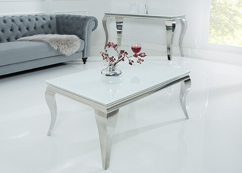 Diivanilaud MODERN BAROQUE valge, 100x60xH45 cm