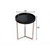 Diivanilaud MODULAR must / vask, 40x40xH50 cm