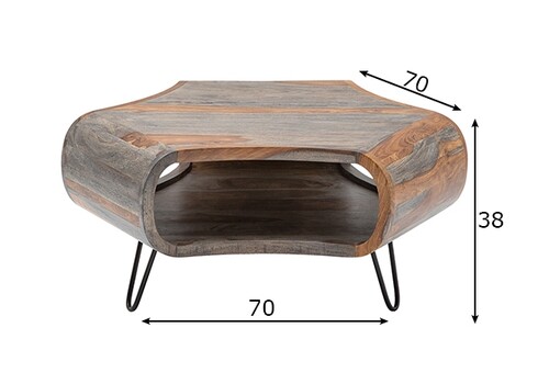 Diivanilaud ORGANIC LIVING sheesham / suitshall, 70x70xH38 cm