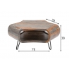 Diivanilaud ORGANIC LIVING sheesham / suitshall, 70x70xH38 cm