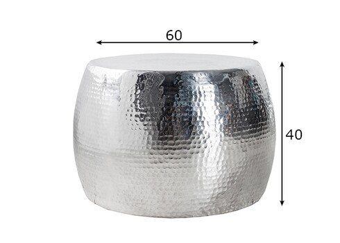 Diivanilaud ORIENT hõbe, 60x60xH40 cm