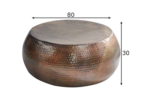Diivanilaud ORIENT põletatud vask, 80x80xH30 cm
