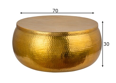 Diivanilaud ORIENT kuldne, 70x70xH30 cm