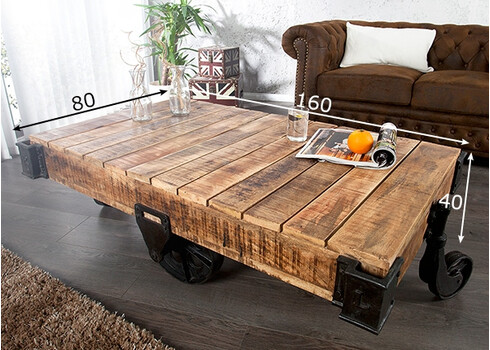 Diivanilaud RAILWAY mango, 160x80xH40 cm