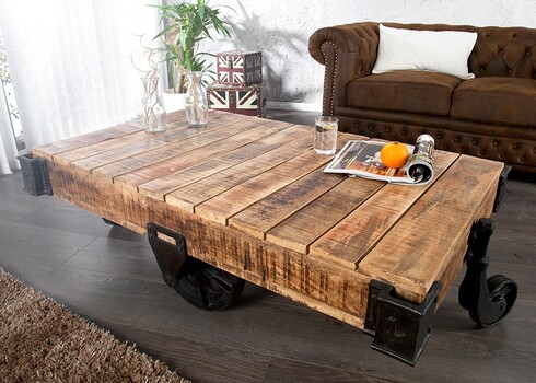 Diivanilaud RAILWAY mango, 160x80xH40 cm