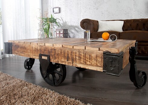 Diivanilaud RAILWAY mango, 160x80xH40 cm