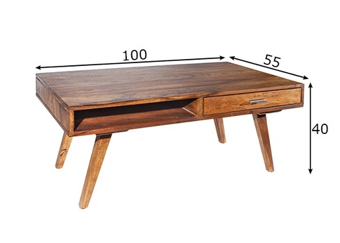 Diivanilaud RETRO sheesham, 100x55xH40 cm