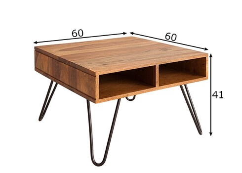 Diivanilaud SCORPION sheesham, 60x60xH41 cm