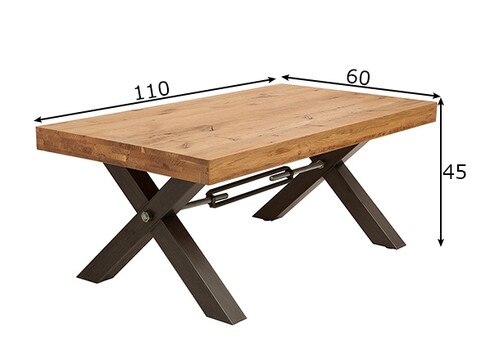 Diivanilaud THOR metsik tamm, 110x60xH45 cm