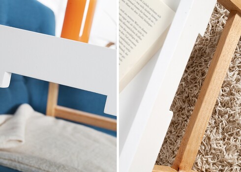 Abilaud SCANDINAVIA valge / tamm, 60x35xH30 cm