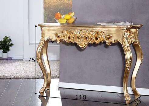 Konsoollaud VENICE kuldne, 110x35xH75 cm