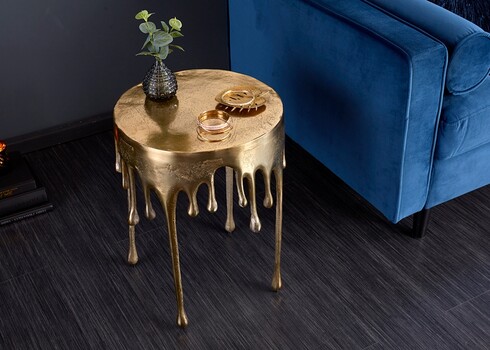 Abilaud LIQUID LINE kuldne, 37x37xH51 cm