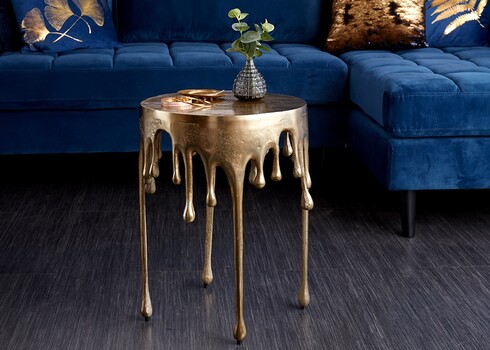 Abilaud LIQUID LINE kuldne, 37x37xH51 cm