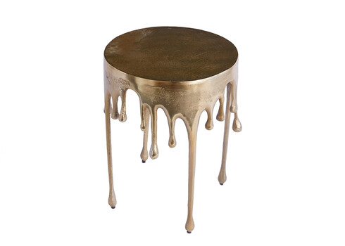 Abilaud LIQUID LINE kuldne, 37x37xH51 cm