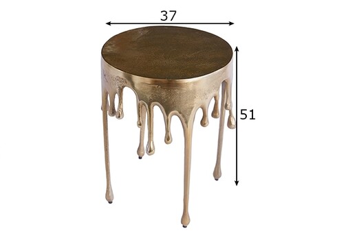 Abilaud LIQUID LINE kuldne, 37x37xH51 cm