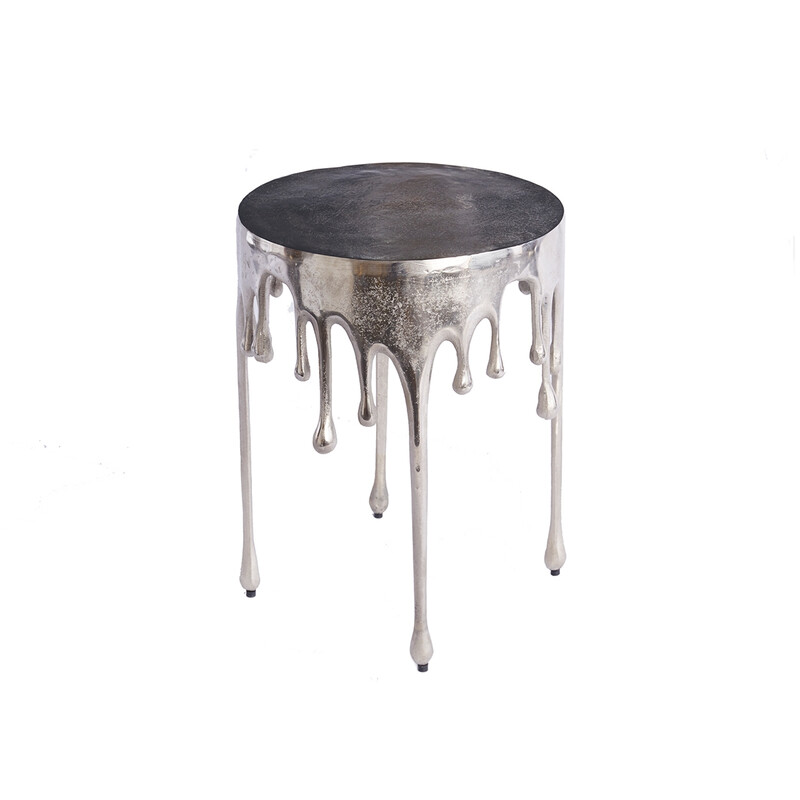 Abilaud LIQUID LINE hõbe, 37x37xH51 cm