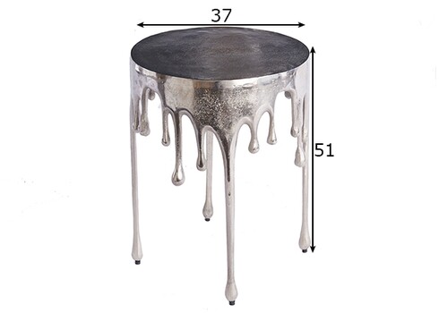 Abilaud LIQUID LINE hõbe, 37x37xH51 cm