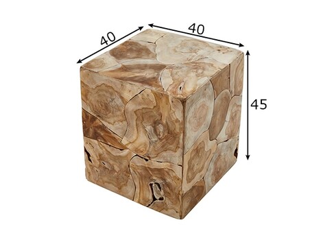Abilaud SQUARE tiigipuu, 40x40xH45 cm
