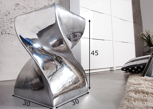 Abilaud TWIST hõbe, 30x30xH45 cm