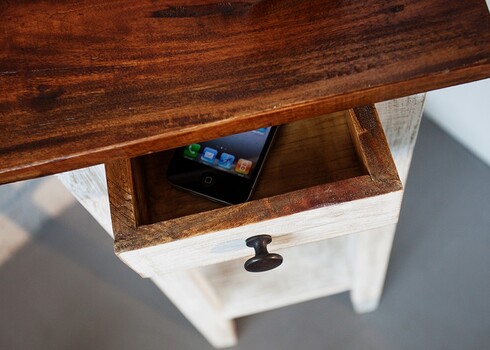 Abilaud LA FLEUR valge / mahagon, 25x30xH75 cm