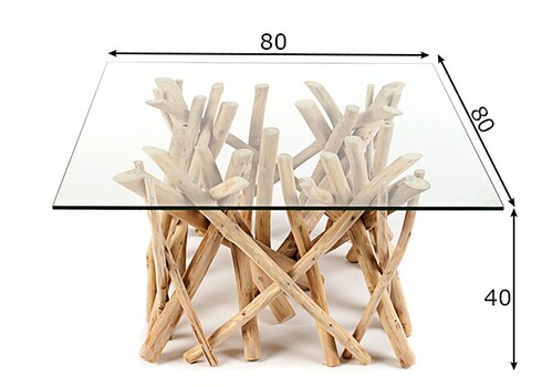 Diivanilaud DRIFTWOOD helepruun, 80x80xH40 cm